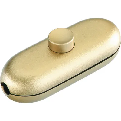 Bachmann Schnur-Zwischenschalter 924.027 Serie 5044 | 1-polig | Druckknopf | 2A 250V | für 2-/3-adrige Kabel | gold