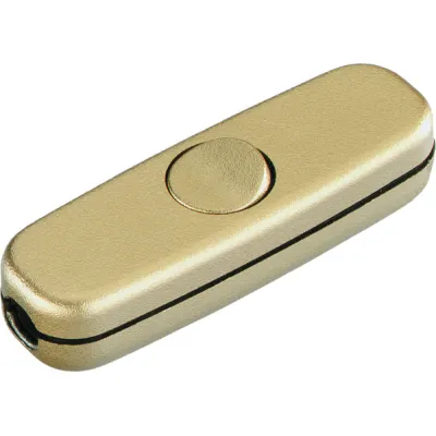 Bachmann Schnur-Zwischenschalter 924.046 | Ausschalter 1-polig | Serie 5055 | 3A 250V | für Flachkabel 2x0,75mm² | gold