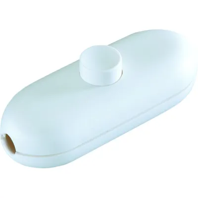 Bachmann Schnur-Zwischenschalter 924.025 Serie 5044 | 1-polig | Druckknopf | 2A 250V | für 2- und 3-adrige Kabel | weiß