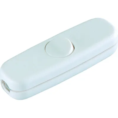 Bachmann Schnur-Zwischenschalter 924.044 Serie 5055 | Ausschalter 1-polig | Wippe | Kunststoff | 3A 250V | weiß