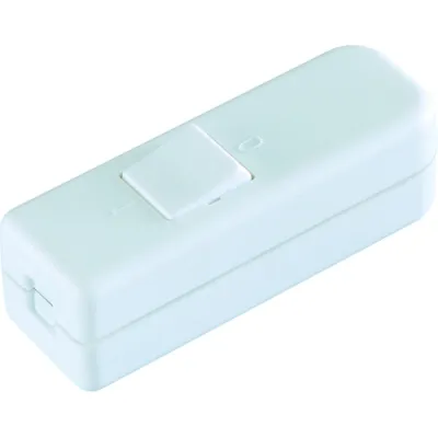 Bachmann Schnur-Zwischenschalter 924.048 Serie 8006 | Ausschalter 1-polig | Wippe | 6A 250V | Kunststoff | weiß