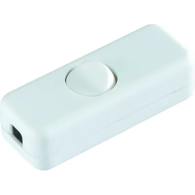 Bachmann Schnur-Zwischenschalter 924.037 Serie 8007 | Ausschalter 1-polig | 2A 250V | Flachkabel 2x0,75mm² | weiß