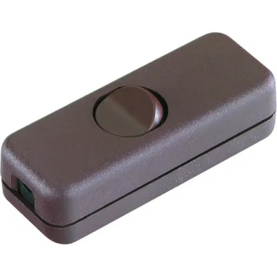 Bachmann Schnur-Zwischenschalter 924.038 | Ausschalter 1-polig | 2A 250V | Serie 8007 | für Flachkabel 2x0,75mm² | braun