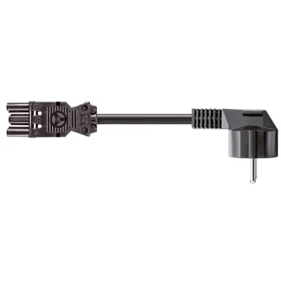 Bachmann Netzanschlussleitung 375.076 ST18 | Schuko-Gerätezuleitung 3-polig | 5m H05VV-F 3x1,5mm² | 16A 250V | schwarz