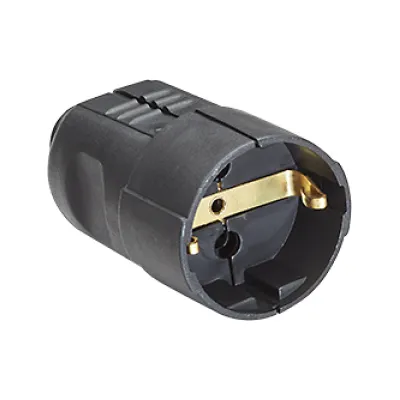 Bachmann Schuko-Kupplung 912.170 | Schutzkontaktkupplung | IP20 | 16A 250V | bruchfestes PVC | Schraubklemme | schwarz