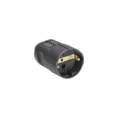 Bachmann Schuko-Kupplung 912.170 | Schutzkontaktkupplung | IP20 | 16A 250V | bruchfestes PVC | Schraubklemme | schwarz