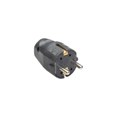 Bachmann Schuko-Montagestecker 910.100 | Schutzkontaktstecker | 10/16A 250V | Schraubklemme | IP20 | Schwarz