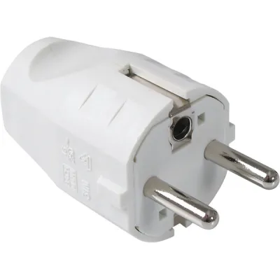 Bachmann Schuko-Montagestecker 910.200 | 10/16A 250V | H05VV-F 3G0,75-1,5mm² | Schraubklemme | Weiß