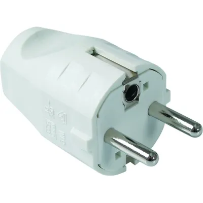 Bachmann Schuko-Montagestecker 910.200 | 10/16A 250V | H05VV-F 3G0,75-1,5mm² | Schraubklemme | Weiß