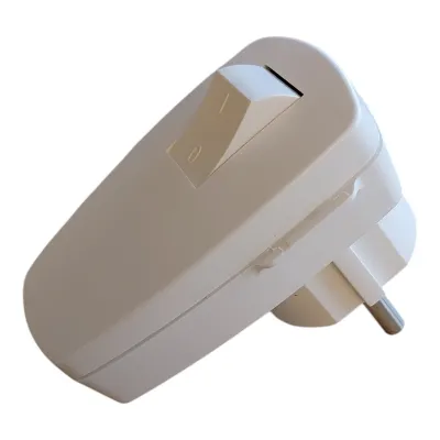 Bachmann Schutzkontakt-Winkelstecker 911.271 | Schuko-Stecker 16A | IP20 | Wippschalter | Weiß | bruchfest
