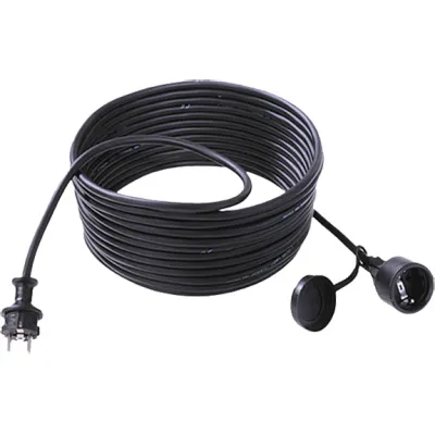 Bachmann Schuko-Verlängerung 343.172 | Stromkabel 25m H07RN-F 3G1,5mm² | Gummi IP44 | 16A | schwarz