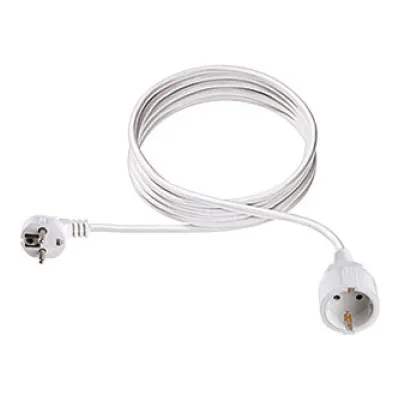 Bachmann Schuko-Verlängerungskabel 341.203S | 10m | H05VV-F 3G1,5 mm² | 3-polig | abgewinkelter Stecker | weiß