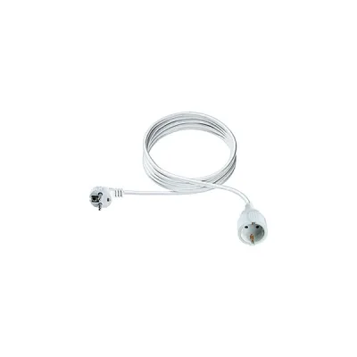 Bachmann Schuko-Verlängerung 341.202S | Verlängerungskabel 5m | H05VV-F 3G1,5mm² | 250V | abgewinkelter Stecker | weiß