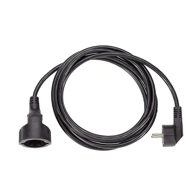 Bachmann Schuko-Verlängerung 341.184 | Verlängerungskabel H05VV-F 3G1,5 mm² | 2m | abgewinkelter Stecker | PVC | schwarz
