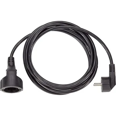 Bachmann Schuko-Verlängerungskabel 341.185 | 3m | H05VV-F 3G1,5 | PVC | rechtwinkliger Stecker | schwarz