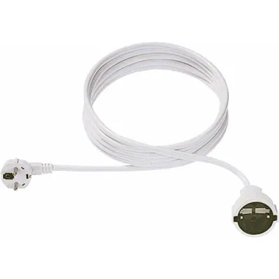 Bachmann Schutzkontakt-Verlängerungskabel 341.285 | Schuko-Stecker abgewinkelt | 3m | H05VV-F 3G1,5 | 250V | PVC | weiß