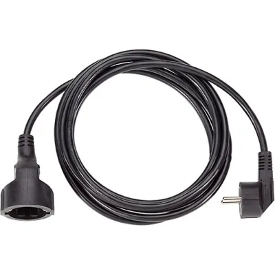 Bachmann Schutzkontakt-Verlängerungskabel 341.186 | Schuko-Verlängerung 5m | H05VV-F 3G1,5 | 3-polig | PVC | schwarz