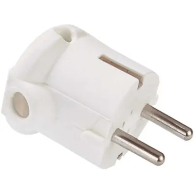 Bachmann Schuko-Winkelstecker 911.272 | Schutzkontaktstecker 16A 250V | rechtwinklig | IP20 | bruchfest | weiß