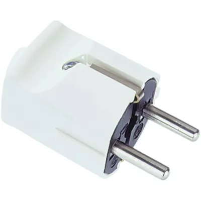 Bachmann Schuko-Stecker 910.270 | Schutzkontaktstecker gerade | Schraubklemme | bruchfest | Kunststoff | 16A 250V | weiß