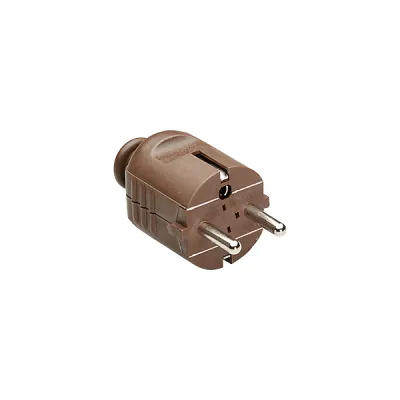 Bachmann Schuko-Stecker 910.470 | Schutzkontaktstecker gerade | 16A 250V | Schraubklemme | Kunststoff | braun