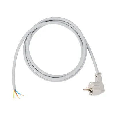 Bachmann Schutzkontakt-Zuleitung 305.975 | Schuko-Anschlussleitung 3m | H05VV-F 3G1,5mm² | Winkelstecker | grau