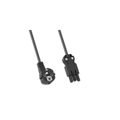 Bachmann Geräteanschlussleitung 375.044 | Schuko Stecker GST18 | 2m | 16A 250V | 3-polig | halogenfrei | schwarz
