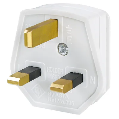 Bachmann Schutzkontakt-Stecker 910.276 | England UK Stecker | 13A 250V | Feinsicherung | Zugentlastung | Kunststoff weiß