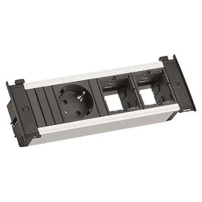 Bachmann Steckdosenleiste KAPSA 927.062 | 1x Schuko | 2x Custom Modul leer | 0,2m Zuleitung | Aluminium | IP20