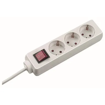 Bachmann Steckdosenleiste 3-fach 387.271S | 3x Schuko | 3m Kabel | Winkelstecker 45° | erhöhtem Berührungsschutz | weiß