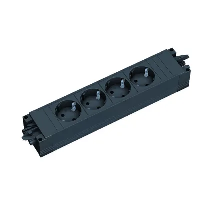 BACHMANN Steckdosenleiste 906.18819 STEP BASE | 4-fach | erhöhter Berührungsschutz | GST18 | IP20 | Kunststoff schwarz