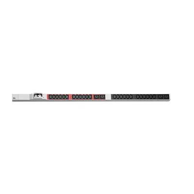 BACHMANN Rack-Stromverteilung 800.2336 | 1HE Steckdosenleiste | 24xC13 & 4xC19 | 2xLS C16A | 3m CEE 32A | ALU | RAL7035