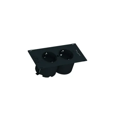 Bachmann DUE Steckdosenleiste 929.010 | 2-fach Schuko | 0,2m Zuleitung | GST18 | 90° gedreht | IP20 | schwarz