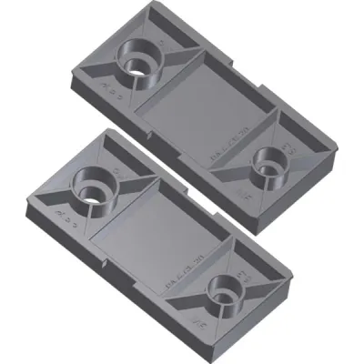 BACHMANN Kunststoffhalterset 509000 | Halterung für Energieleisten FACTORY, STEP, Universal | 1HE VM | lichtgrau RAL7035