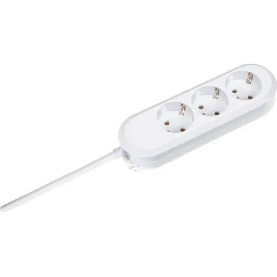 Bachmann Steckdosenleiste 3-fach 387.270 | Tischsteckdose | Schuko | 1,5m Kabel | Kinderschutz | IP20 | weiß