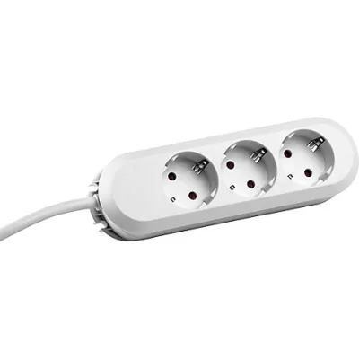 Bachmann Tischsteckdose 388.270 | 3-fach Steckdosenleiste | Schuko | 1,5m Kabel | IP20 | thermoplastisch | weiß