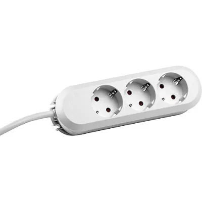 Bachmann Tischsteckdose 388.271 | 3-fach Steckdosenleiste | 3m Kabel | Schuko | erhöhter Berührungsschutz | weiß
