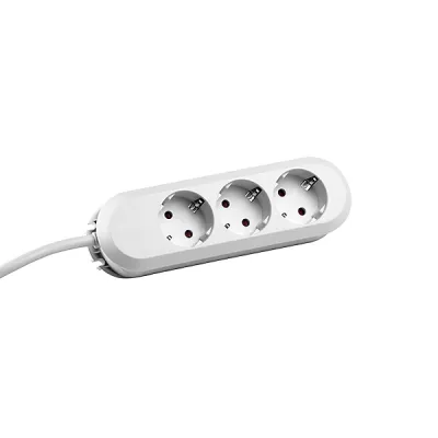 Bachmann Tischsteckdose 388.271 | 3-fach Steckdosenleiste | 3m Kabel | Schuko | erhöhter Berührungsschutz | weiß