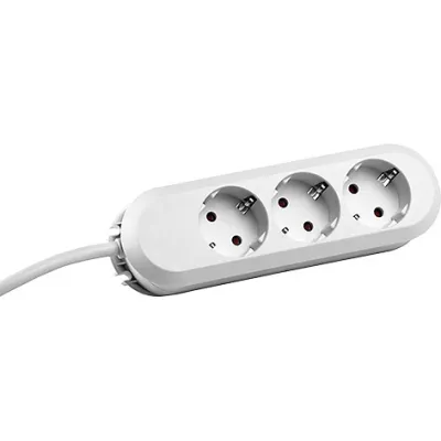 Bachmann Steckdosenleiste 3-fach 388.272 | Tischsteckdose | 5m Kabel | Schuko | geschraubt | Kunststoff | weiß