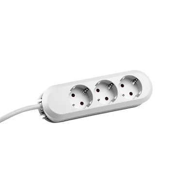 Bachmann Steckdosenleiste 3-fach 388.272 | Tischsteckdose | 5m Kabel | Schuko | geschraubt | Kunststoff | weiß