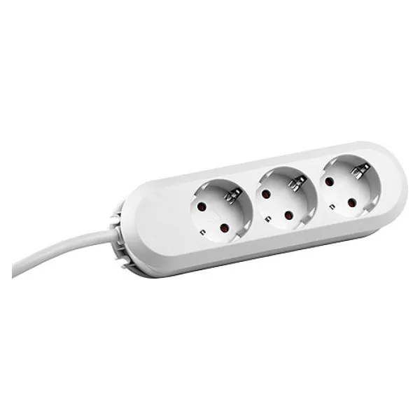 Bachmann Steckdosenleiste 3-fach 387.272 | Mehrfachsteckdose 5m Kabel | Schuko | Kunststoff | Weiß