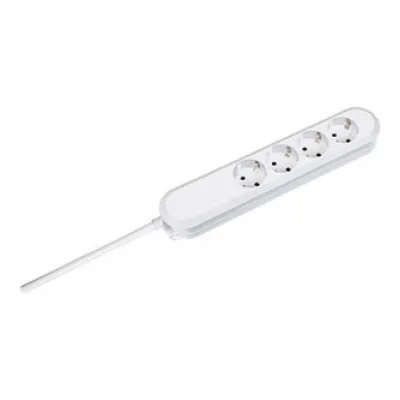 Bachmann Tischsteckdose 381.221K | 4-fach Steckdosenleiste | Schuko | Kinderschutz | 1,5m Kabel | ohne Schalter | weiß