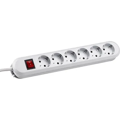 BACHMANN Steckdosenleiste 381.251K | 6-fach Schuko | Schalter | 3m Kabel | Kinderschutz | IP20 | weiß