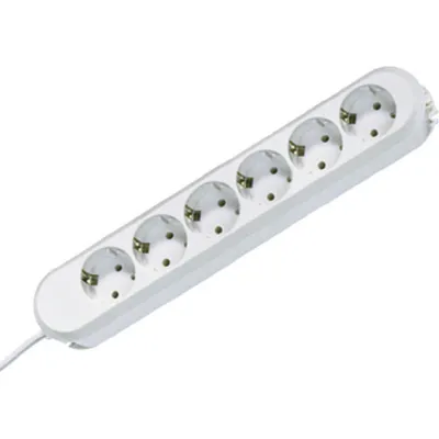 Bachmann Steckdosenleiste 381.249K | 6-fach Tischsteckdose | 5m Kabel | Kinderschutz | geschraubt | weiß
