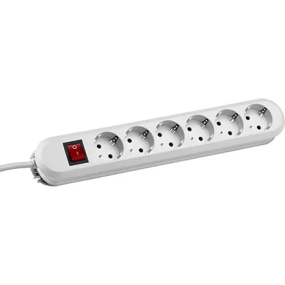 Bachmann Steckdosenleiste 6-fach 381.252K | Tischsteckdose mit Schalter | 5m Kabel | Kinderschutz | Weiß