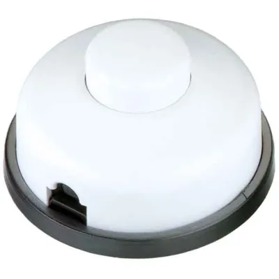Bachmann Tret-Zwischenschalter 924.063 | Ausschalter 1-polig | Serie 8009 | 2A 250V | Druckknopf | Kunststoff | weiß