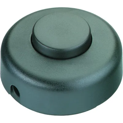 Bachmann Tret-Zwischenschalter 924.058 | Schnurschalter 1-polig | 2A 250V | Druckknopf | Schnappmontage | schwarz