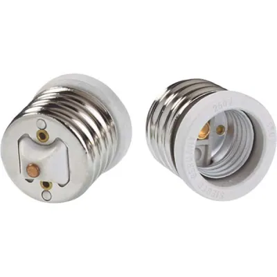 Bachmann Umwandlungsfassung 730.008 E40 auf E27 | Lampenadapter | Messing-Gewinde | Porzellan-Isolierung | Weiß