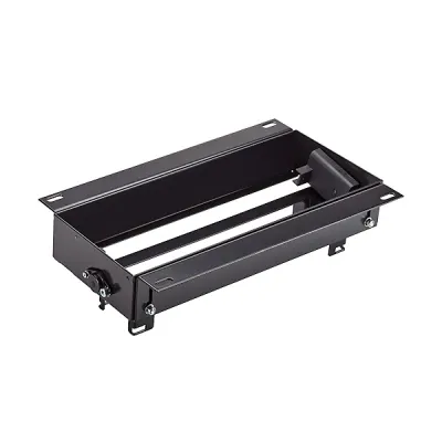 Bachmann Unterbau-Gehäuse Top Frame 4-fach 925.100 | Einbaurahmen Tischsteckdose | Aluminium | 300x92x98 mm | schwarz