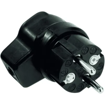 Bachmann Vollgummi-Winkelstecker 919.171 | Schutzkontaktstecker IP44 | Schraubklemme | H07RN-F 3G2,5 mm² | schwarz