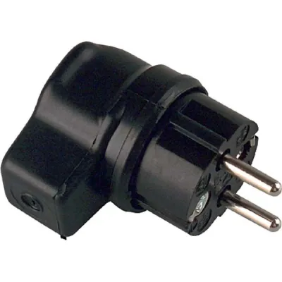 Bachmann Vollgummi-Winkelstecker 919.178 | Schutzkontaktstecker belgisch/französisch | IP44 | 16A 250V | schwarz